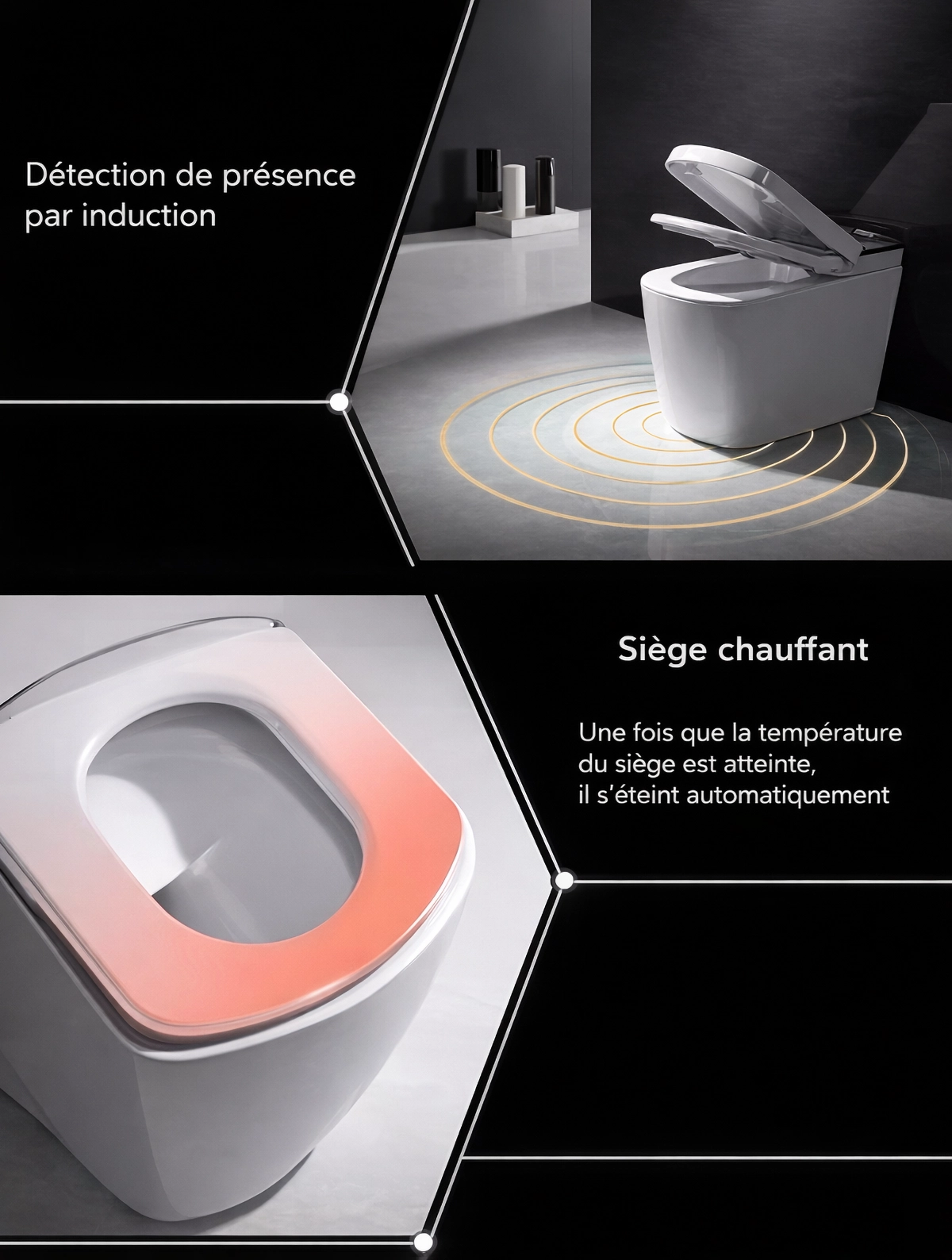 Toilette japonaise connectée lavante avec siège chauffant